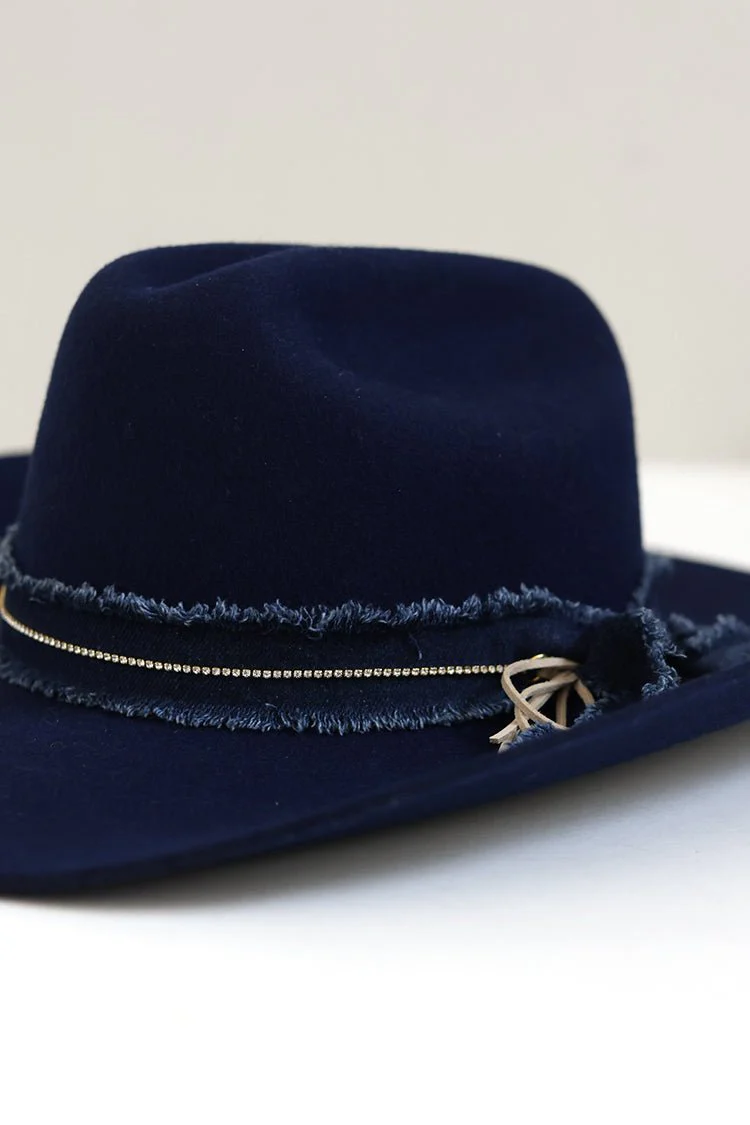 Rhinestone Chain with Suede Hat Band - Image 3
