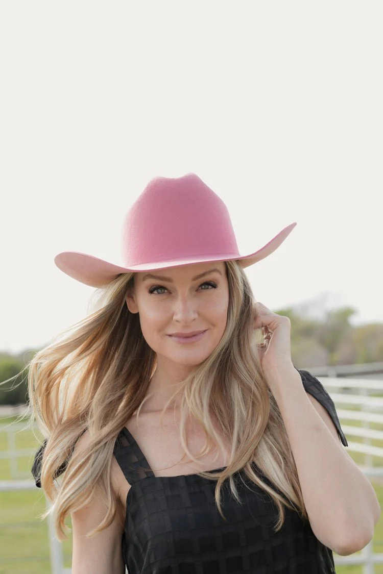 Rider Wool Cowboy Hat - Pink - Image 7