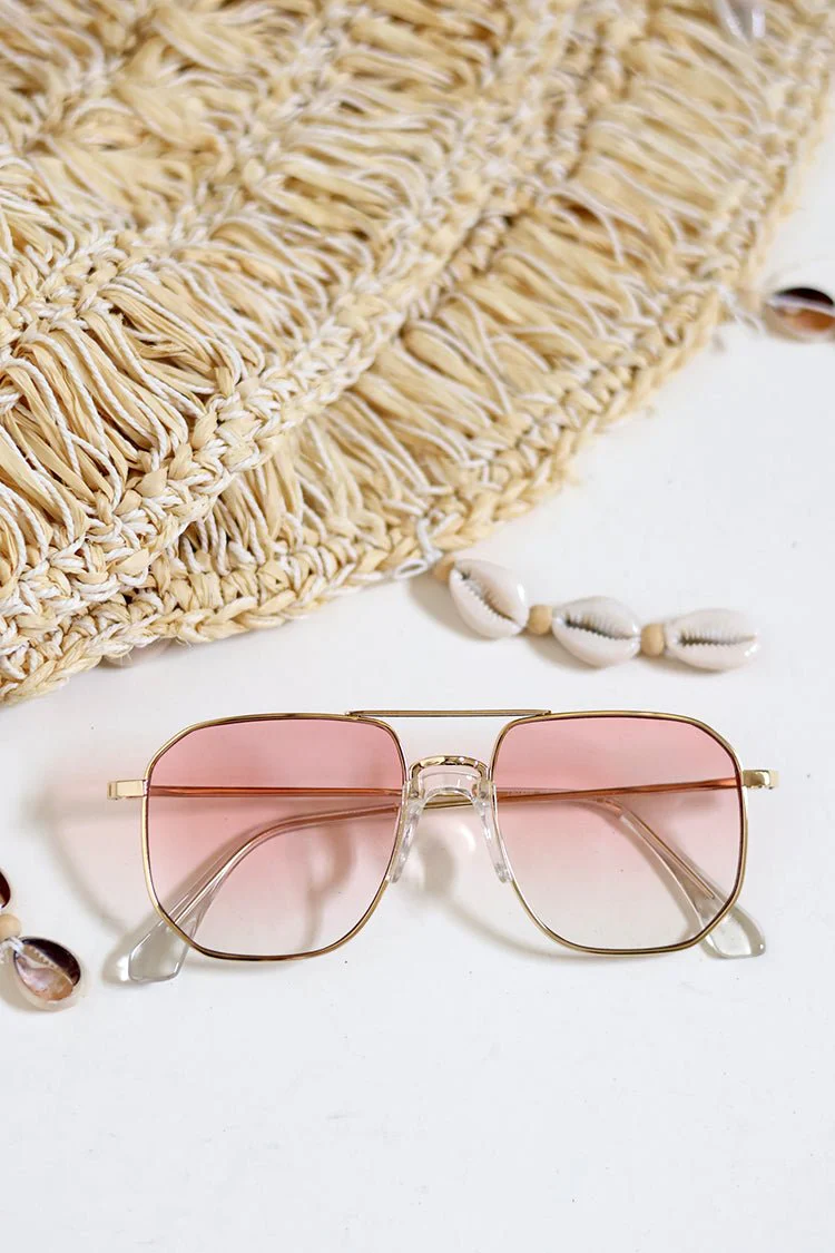 Rounded Square Aviator Metal Frame Sunglasses - Image 4
