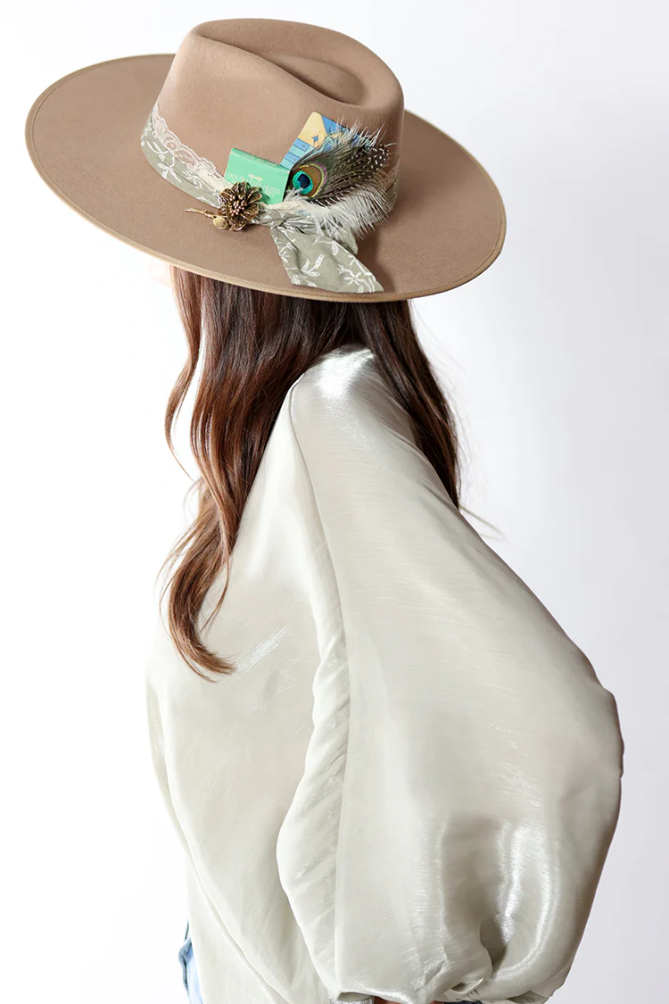 Satin V-Neck Puff Sleeve Blouse - Image 2