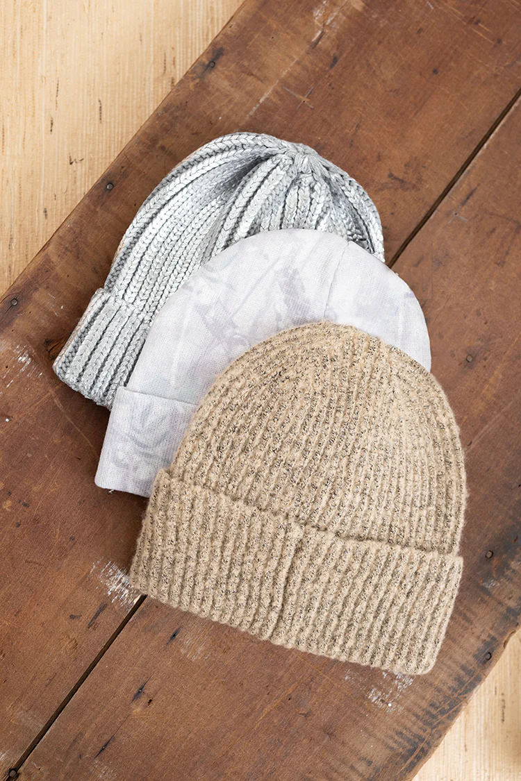 Silver Metallic Beanie - Image 2