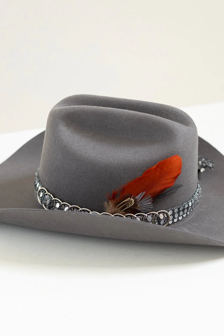 Silver Sequin Chain Hat Band - Image 3