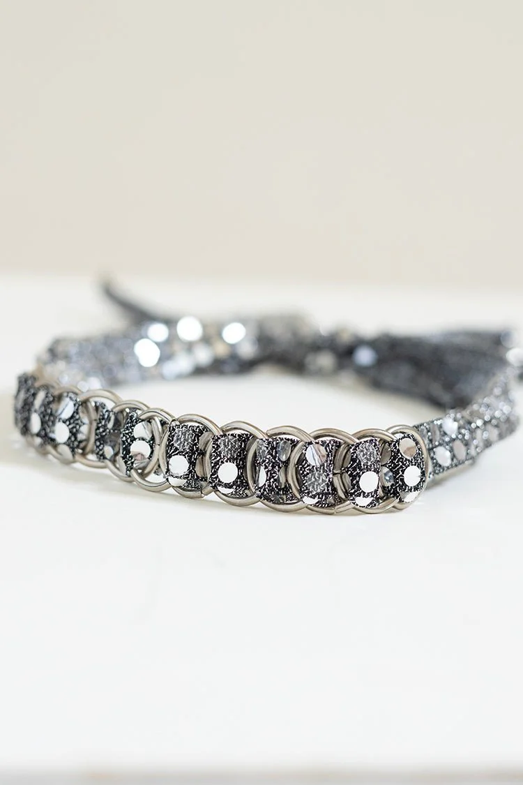 Silver Sequin Chain Hat Band - Image 4