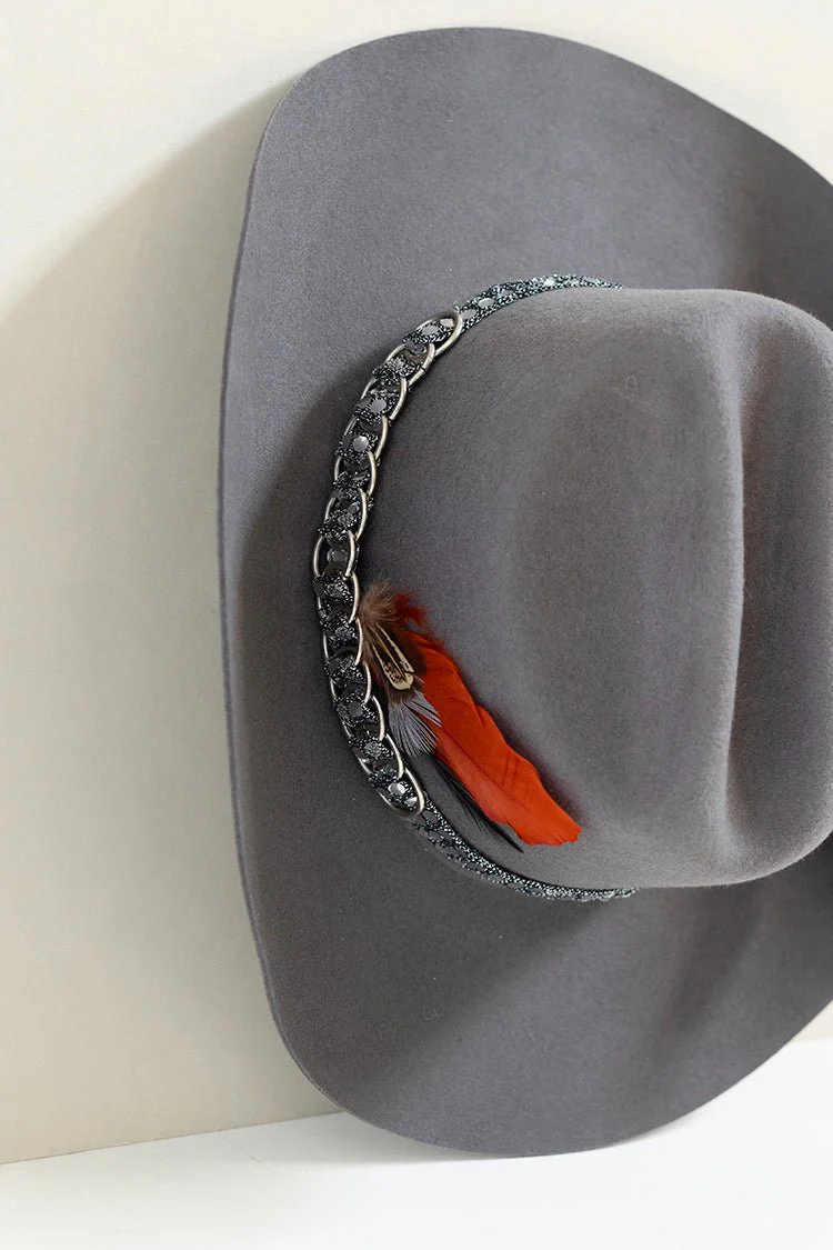 Silver Sequin Chain Hat Band - Image 5