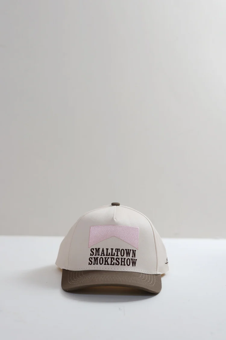 Small Town Smokeshow Trucker Hat - Blush/Olive - Image 2