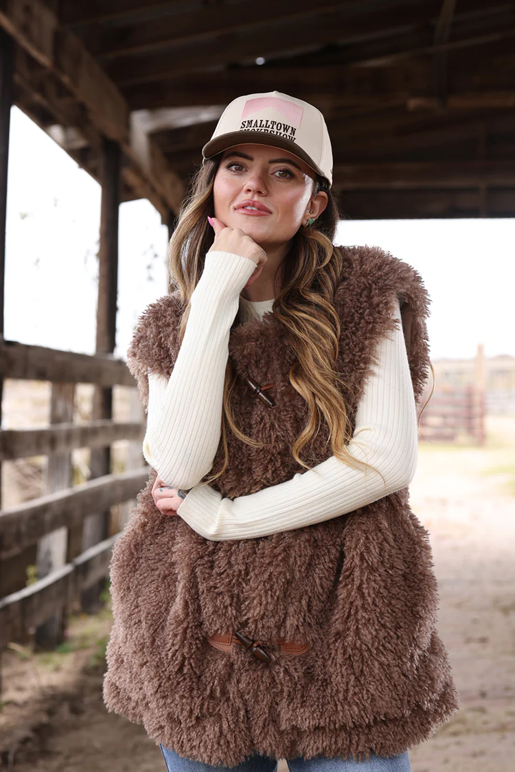 Small Town Smokeshow Trucker Hat - Blush/Olive - Image 7