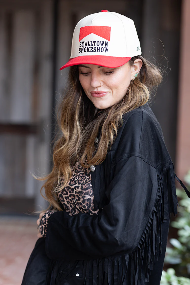 Small Town Smokeshow Trucker Hat - Red - Image 2