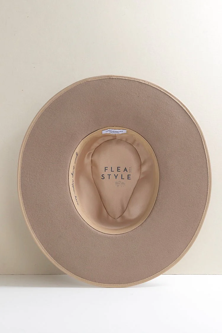 Stevie Wool Wide-Brim Hat - Beige - Image 3