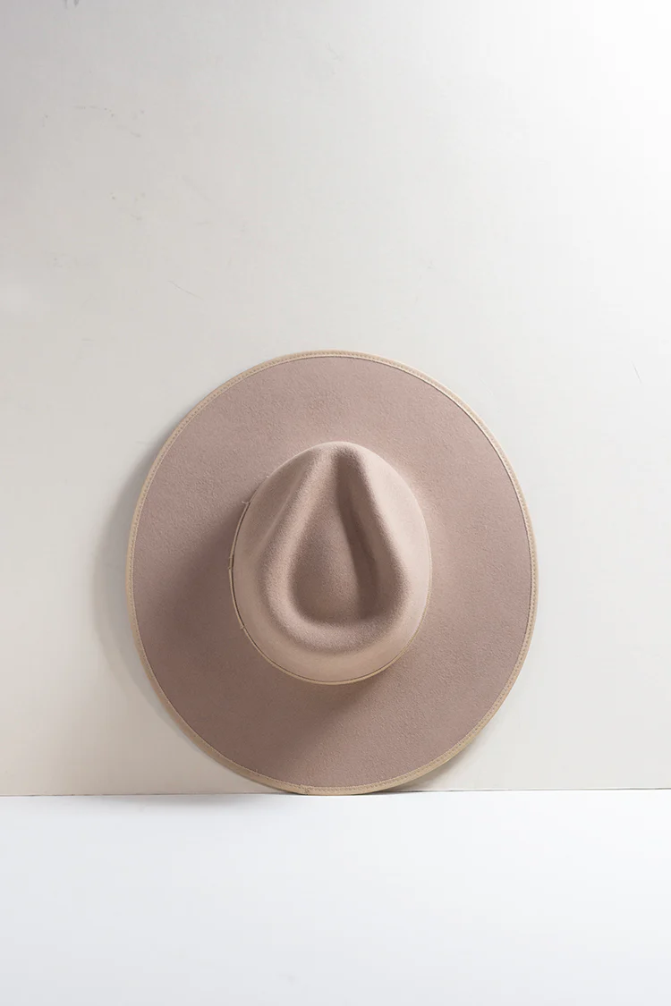 Stevie Wool Wide-Brim Hat - Beige - Image 7