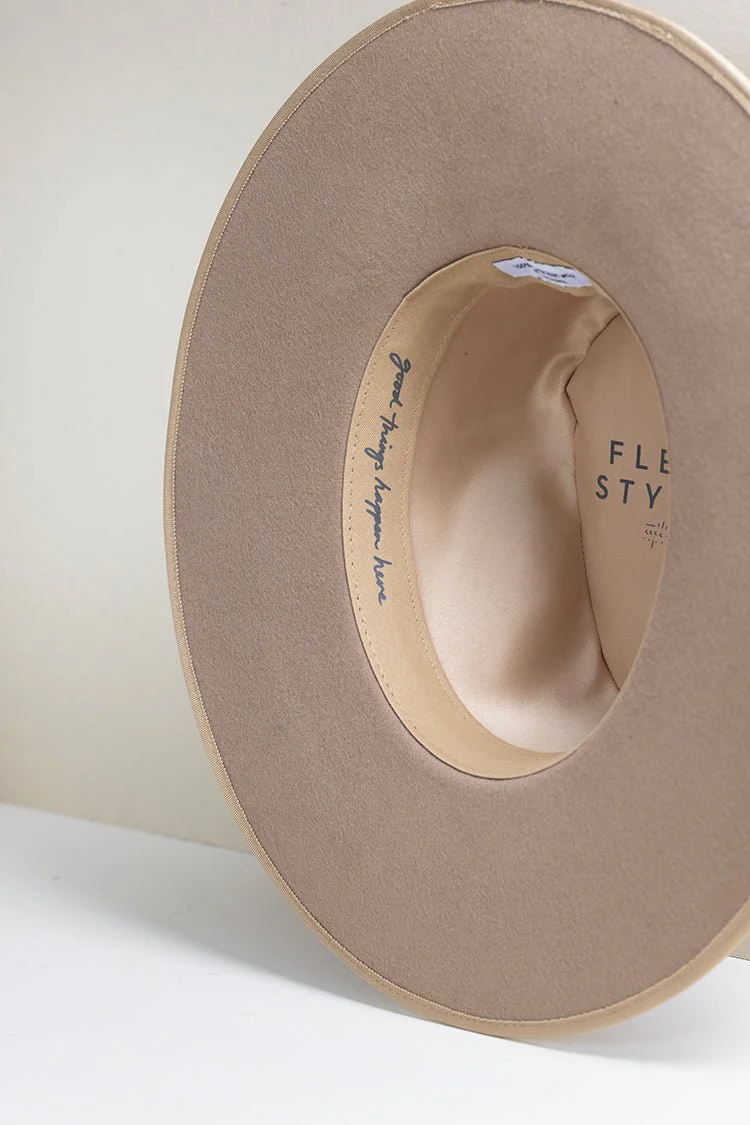 Stevie Wool Wide-Brim Hat - Beige - Image 8