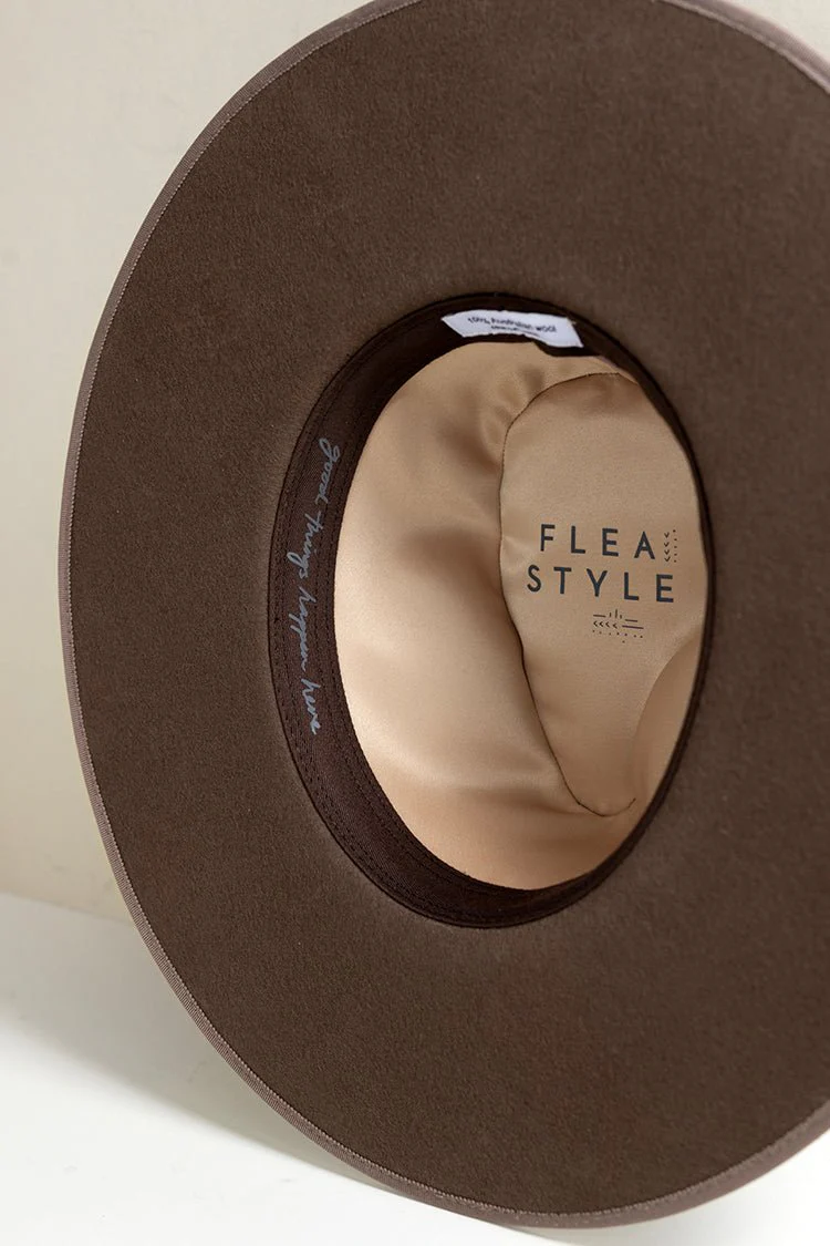 Stevie Wool Wide-Brim Hat - Brown - Image 5