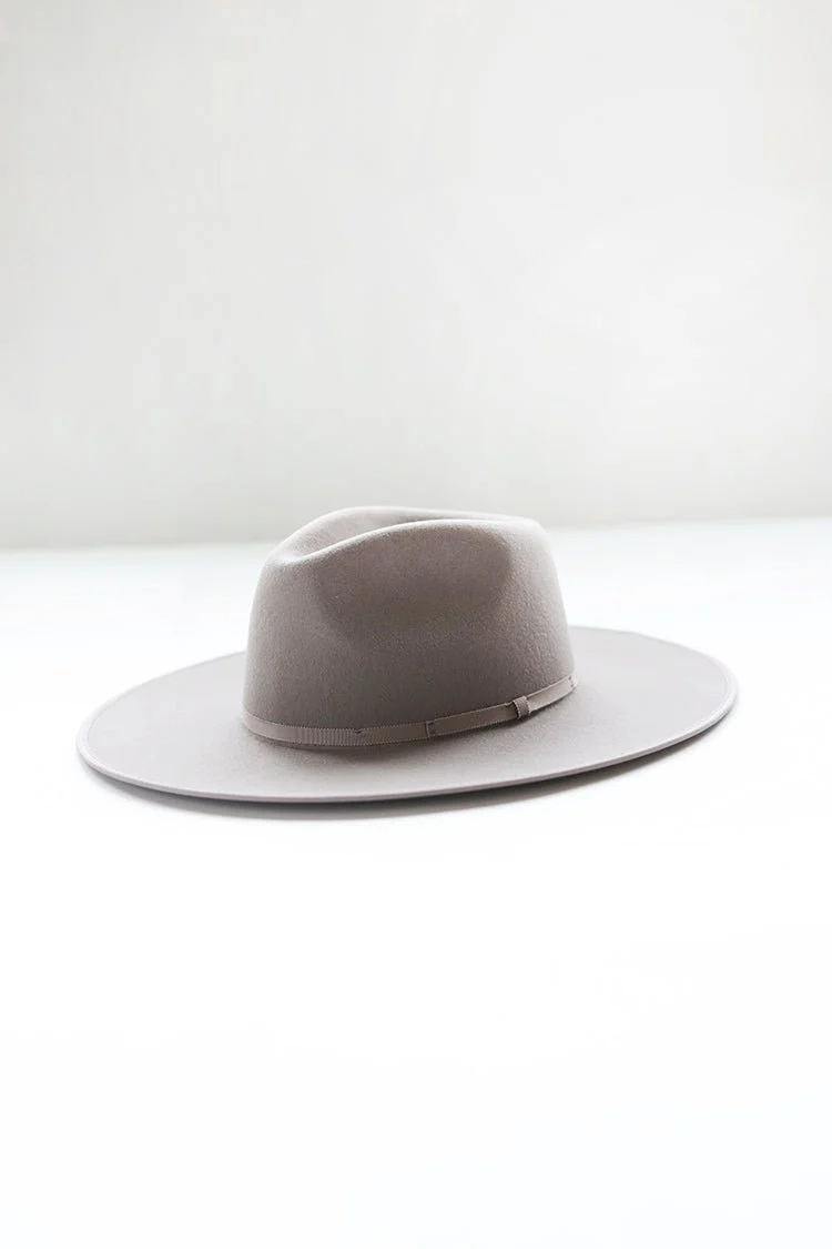 Stevie Wool Wide-Brim Hat - Light Gray