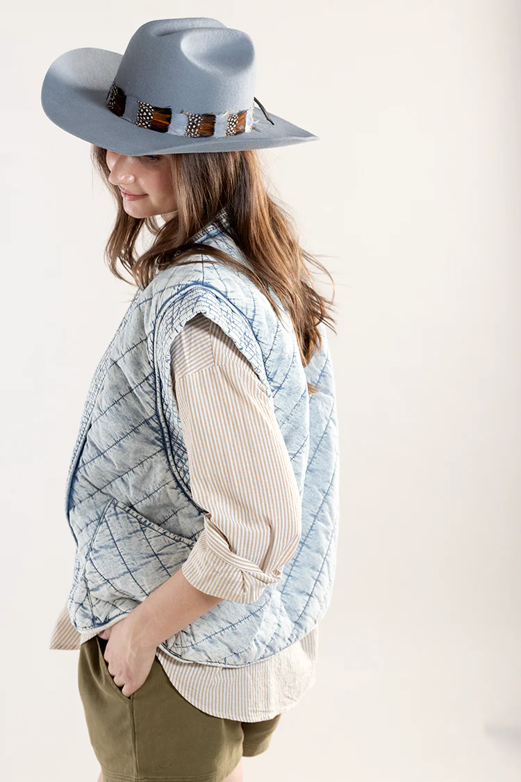 Striped Oversized Button Down - Taupe/White - Image 7