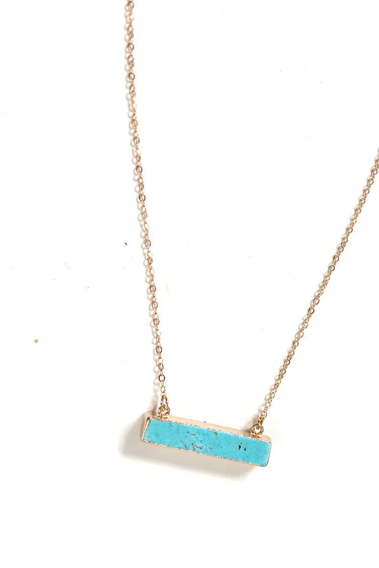 Turquoise Bar Gold Necklace - Image 3