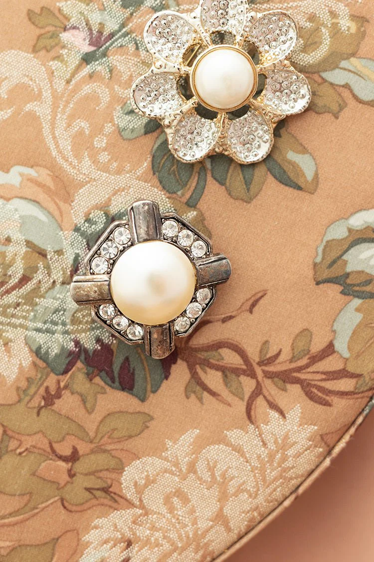 Vintage Bling and Pearl Brooch - Image 3