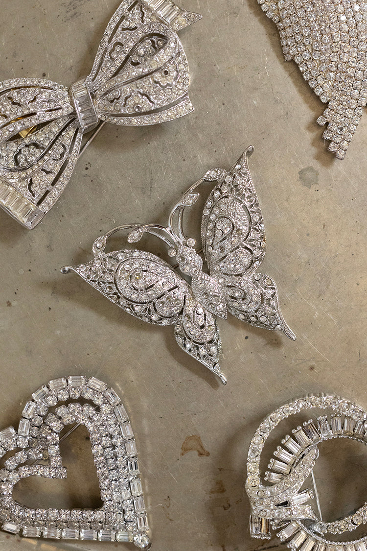 Vintage Bling Butterfly Brooch - Image 2