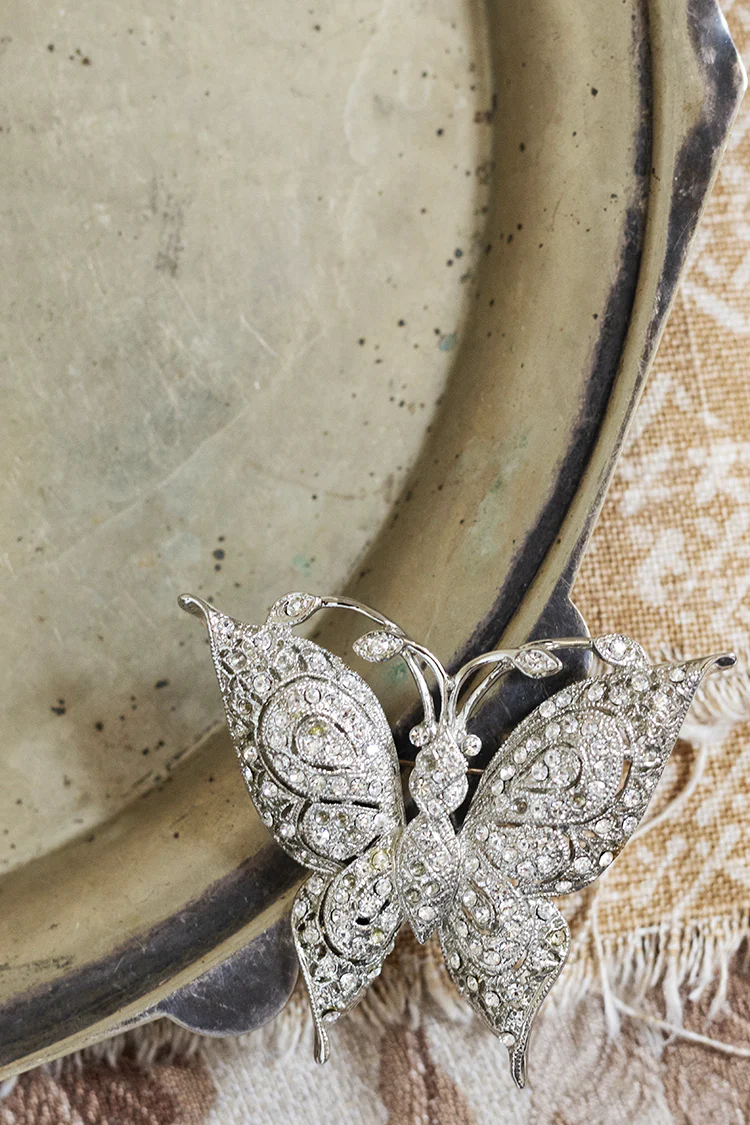 Vintage Bling Butterfly Brooch - Image 3