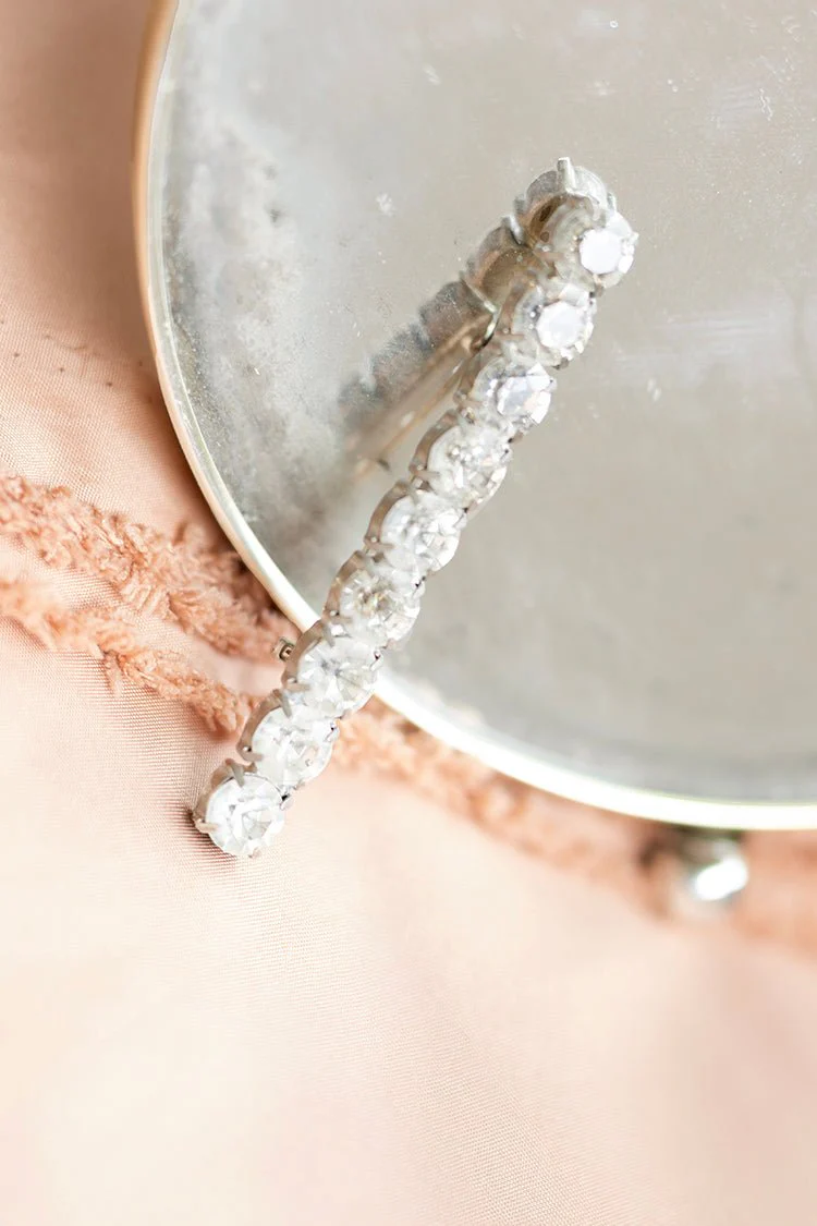 Vintage Aged Silver Bling Bar Brooch - Image 3