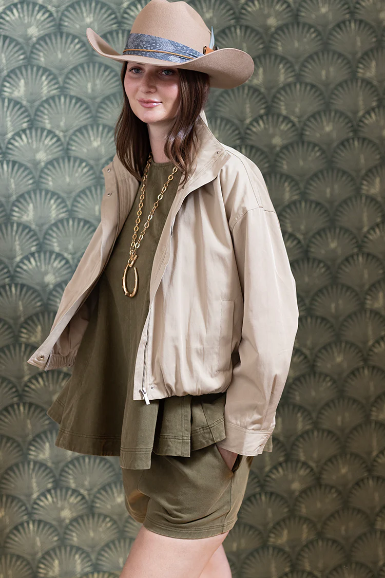 Washed Flare A-Line Top - Olive - Image 7