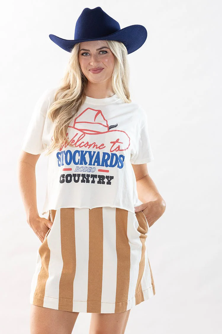 Welcome To The Stockyards Rodeo Crop T-Shirt