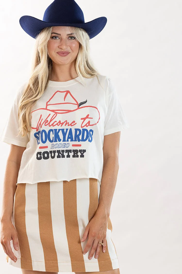 Welcome To The Stockyards Rodeo Crop T-Shirt - Image 4