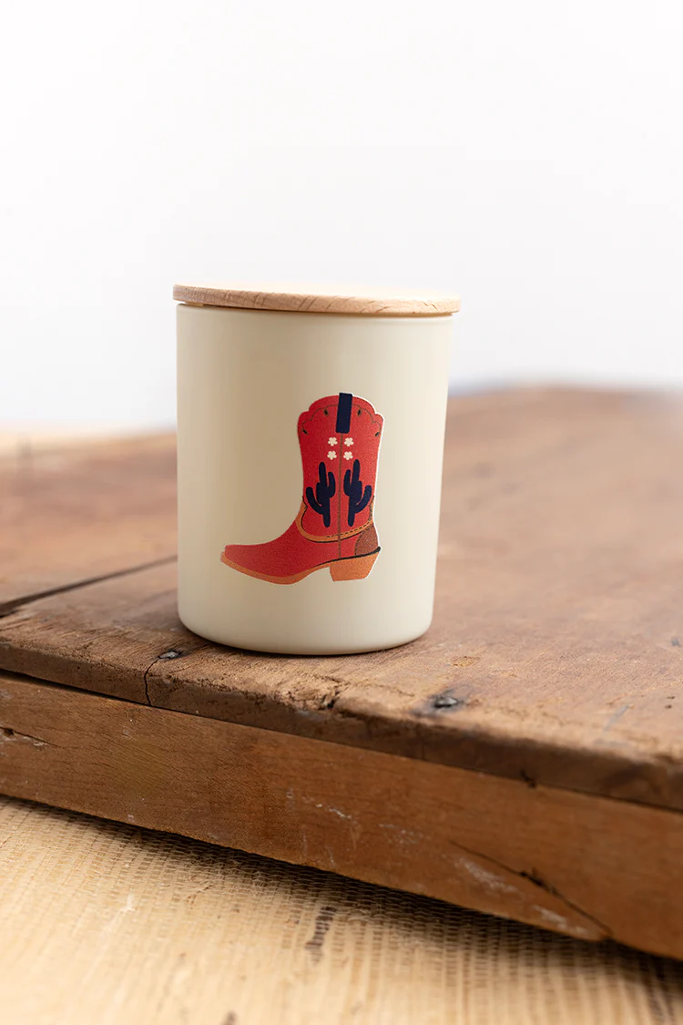 Western Boots Candle - Plum Cashmere
