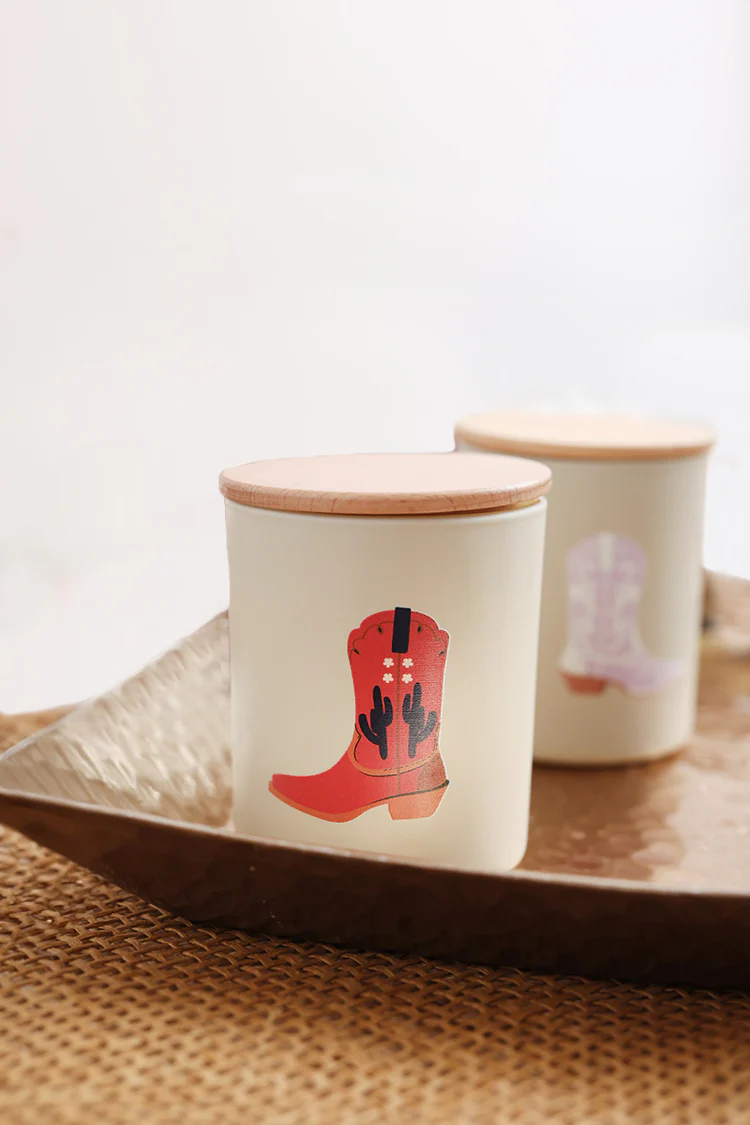 Western Boots Candle - Plum Cashmere - Image 2
