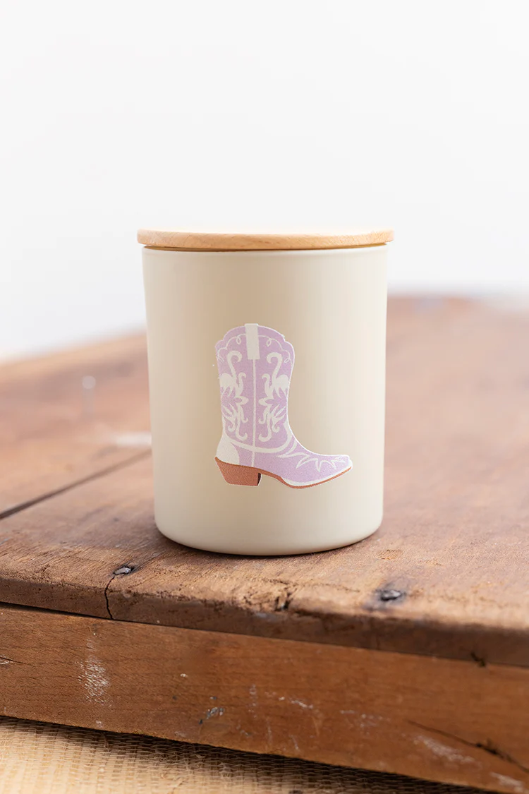 Western Boots Candle - Vanilla Orchid
