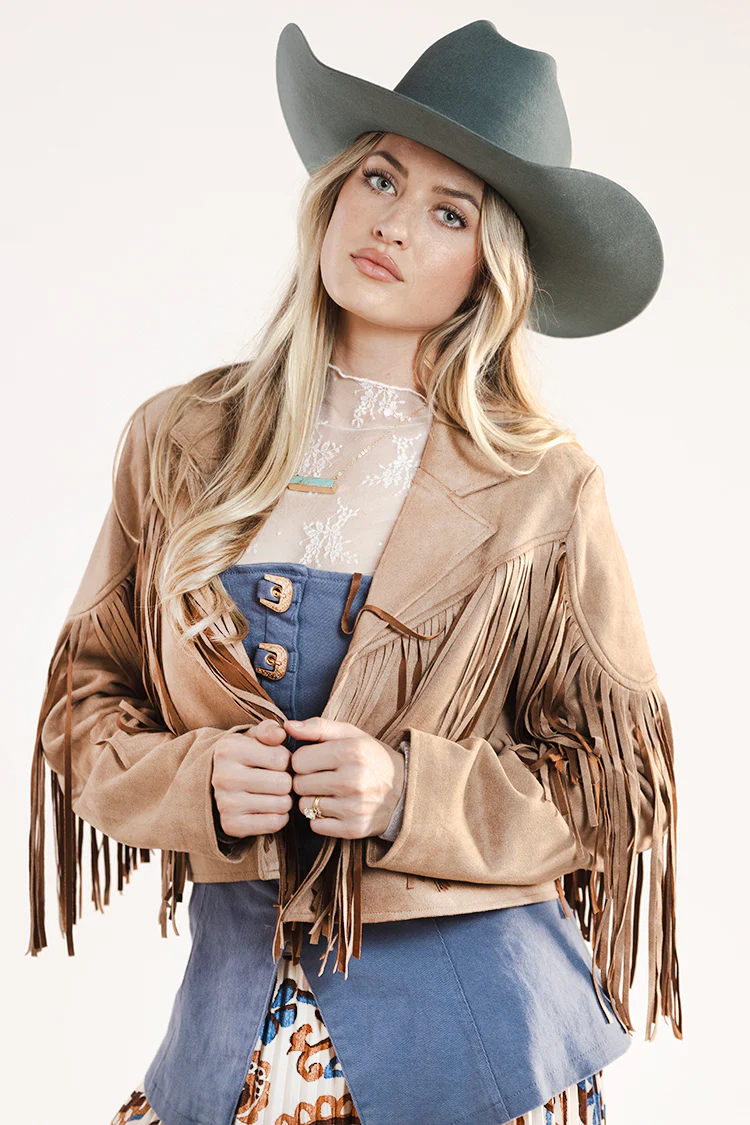 Western Buckle Strapless Top - Dusty Blue - Image 3