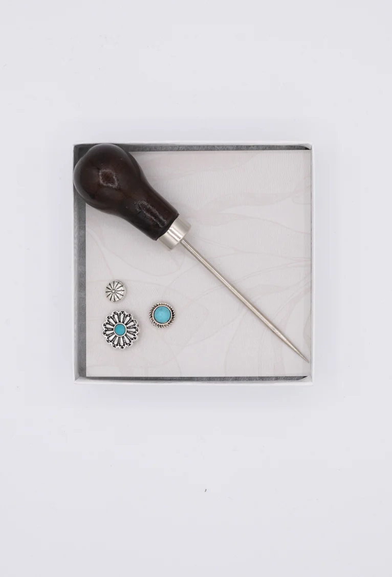 Western Hat Pin Kit - Silver/Turquoise