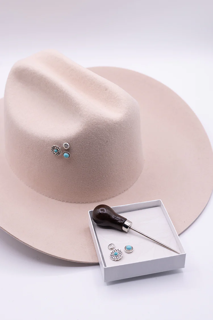 Western Hat Pin Kit - Silver/Turquoise - Image 2