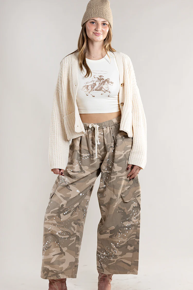 Western Print Cropped Tank Top - White - Image 4