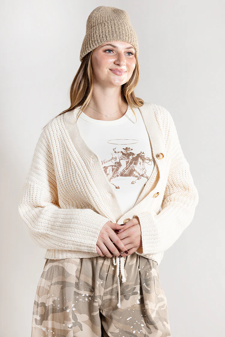 Ribbed Camel Beanie - Image 4
