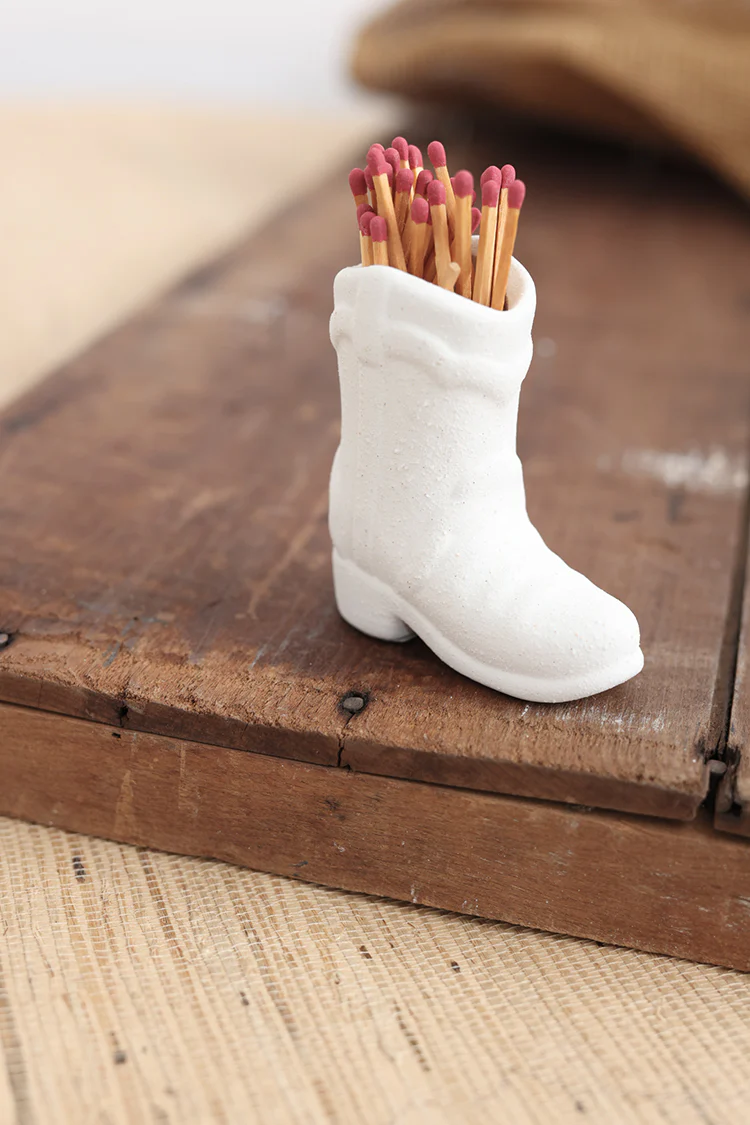 White Cowboy Boot Match Holder - Image 3