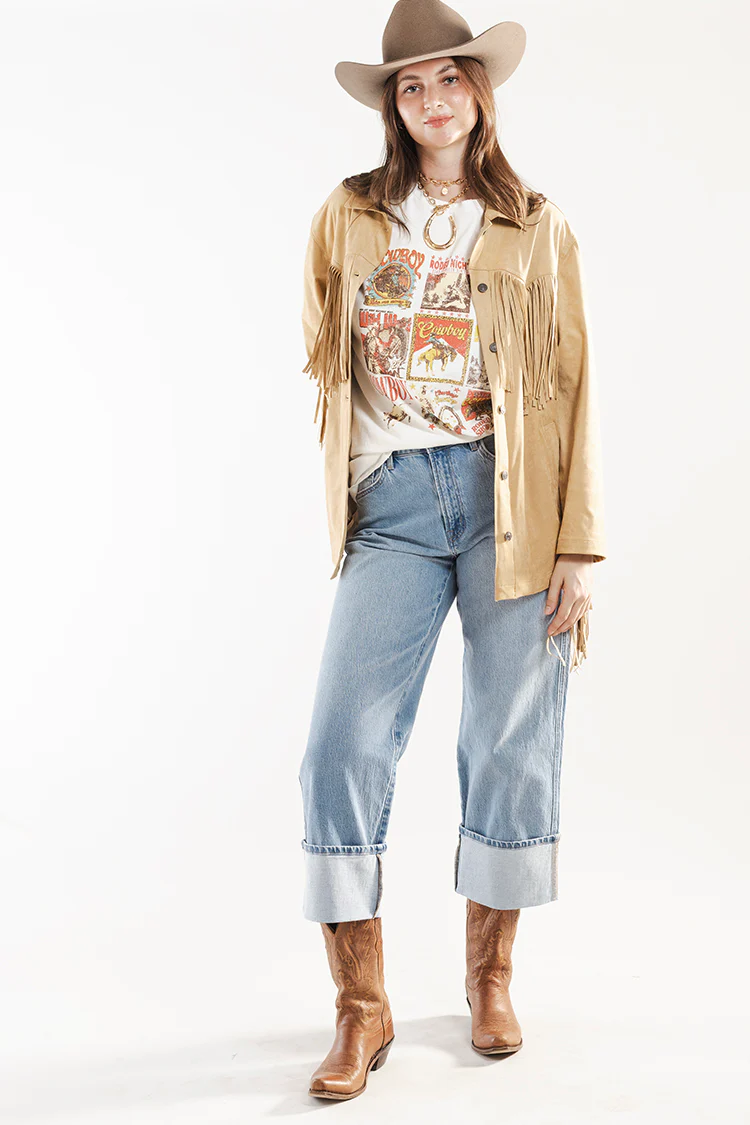 Cowboy Poster Graphic T-Shirt - White - Image 5